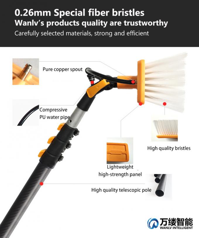 Professionals′ Solar Brush Manual Spray Brush with 7.5 M Telescopic Pole for Efficiently Cleaning Solar Panels